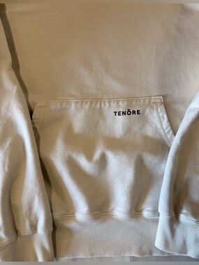 Tenore Logo Cream Hooded Sweatshirt size M